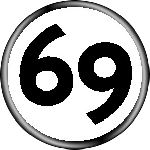Button '69 - b/w'