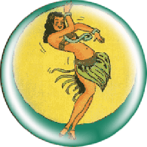 Button 'Hula Girl'