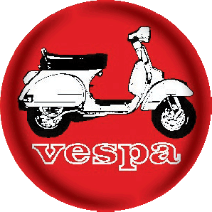 Button 'Vespa - Scooter' red