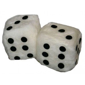 dices for the car - white