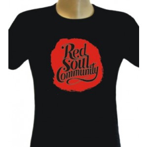 Girlie Shirt 'Red Soul Community' black, sizes S + M
