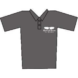 Polo shirt 'Rude & Visser' dark grey, sizes small, medium, large