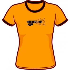 Girlie Shirt 'Big Shot' Ringer orange - sizes small, medium, large