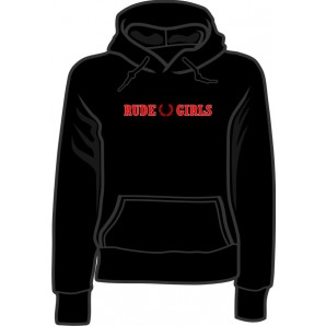 girlie hooded jumper 'Rude Girls - black' all sizes