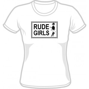 Girlie Shirt 'Rude Girls' V-neck, all sizes