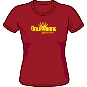 Girlie Shirt 'Valkyrians' burgundy, sizes S - XXL