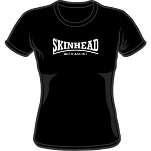 Girlie Shirt 'Skinhead Antifascist' black - Gr. S - XXL