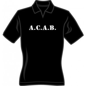 Girlie polo shirt 'A.C.A.B. - with V-Neck' - sizes small, medium, large