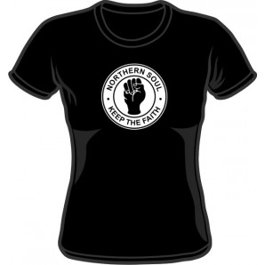 Girlie Shirt 'Northern Soul - Keep The Faith' black - Gr. S - XXL