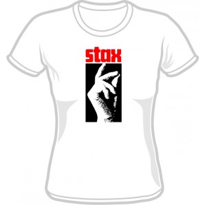 Girlie Shirt 'Stax Logo Upright' white, sizes small - XXL