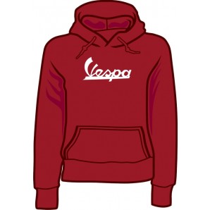 girlie hooded jumper 'Vespa - Vintage Logo' burgundy, all sizes