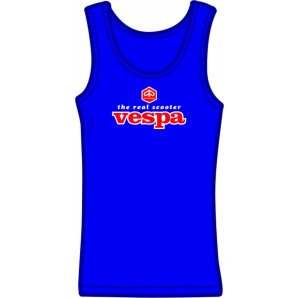Girlie tanktop 'Vespa - The Real Scooter' royal blue, all sizes