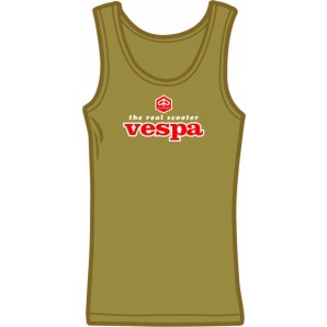 Girlie tanktop 'Vespa - The Real Scooter' olive, all sizes