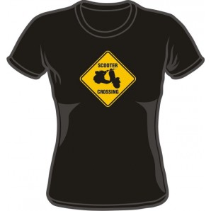 Girlie Shirt 'Scooter Crossing'  black all sizes