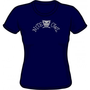 Girlie Shirt 'Nite Owl' navy blue, all sizes