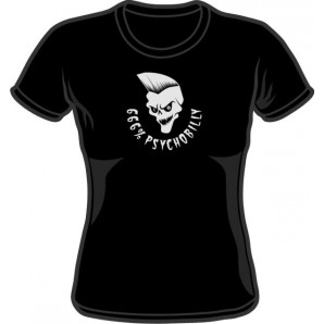 Girlie Shirt '666% psychobilly' black, all sizes