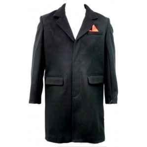 Relco Crombie Coat black, sizes S - 3XL