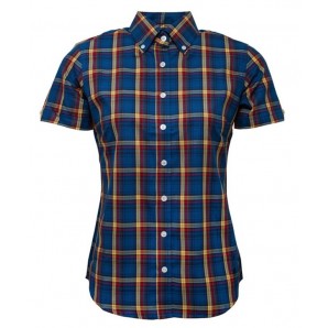Relco Ladies Check shirt LSS 16 - blue, size 16/XL