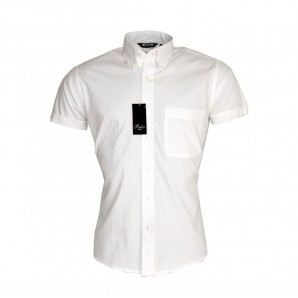 Relco Button Down Short Sleeved Shirt 'Oxford weave - white', sizes S - 3XL