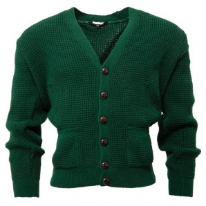 Relco Waffle Cardigan bottle green, sizes S - 3XL
