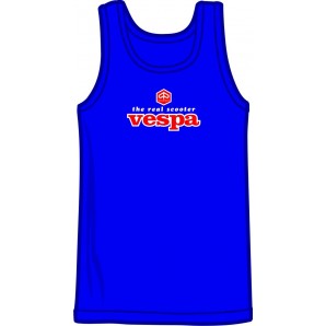 tanktop 'Vespa - The Real Scooter' royal blue, all sizes