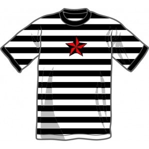 T-Shirt 'Nautic Star' - ringer white/black, all sizes