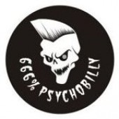 PVC sticker '666% Psychobilly' round