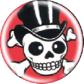 Button 'Hat Skull - red'