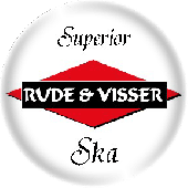 Button 'Rude & Visser - Logo red/black' *Ska*