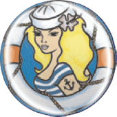 Button 'Sailor Girl'