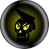 Button 'Psychobilly Skull'