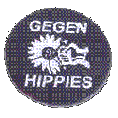 Pin 'Gegen Hippies'
