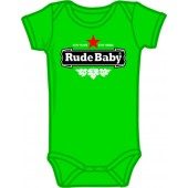 Baby Body Suit 'Rude Baby' kelly green, various sizes
