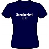 Girlie Shirt 'Save The Vinyl - V.O.R.' navy blue, all sizes