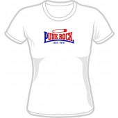 Girlie Shirt 'Punk Rock Est. 1976' white, all sizes