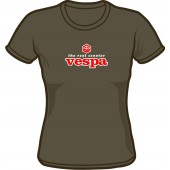 Girlie Shirt 'Vespa - The Real Scooter' olive green, all sizes