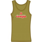 Girlie tanktop 'Vespa - The Real Scooter' olive, all sizes