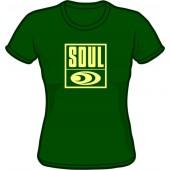 Girlie Shirt 'Soul Records' bottle green, sizes S - XXL