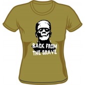 Girlie Shirt 'Back From The Grave' - olive green, all sizes