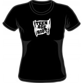 Girlie Shirt 'Teenage Riot' black, all sizes