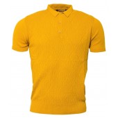 Relco Mens Knitted polo shirt - mustard - VS-4, sizes L