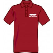 Polo Shirt 'Mr. Review' burgundy, all sizes