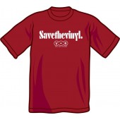 T-Shirt 'Save The Vinyl - V.O.R.'  burgundy  all sizes