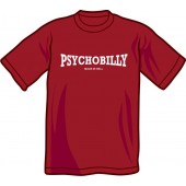 T-shirt 'Psychobilly - made in hell' burgundy, all sizes