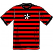 T-Shirt 'Nautic Star' - ringer red/black, all sizes