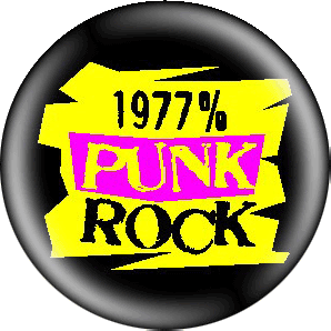 Button '1977% Punk Rock' schwarz