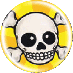 Button 'Skull-Rays'