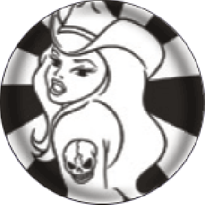 Button 'Skull Girl'