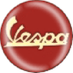 Button 'Vespa - Old Logo' weinrot