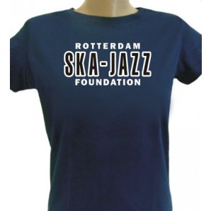 Girlie Shirt 'Rotterdam Ska-Jazz Foundation' blau, Größe S'